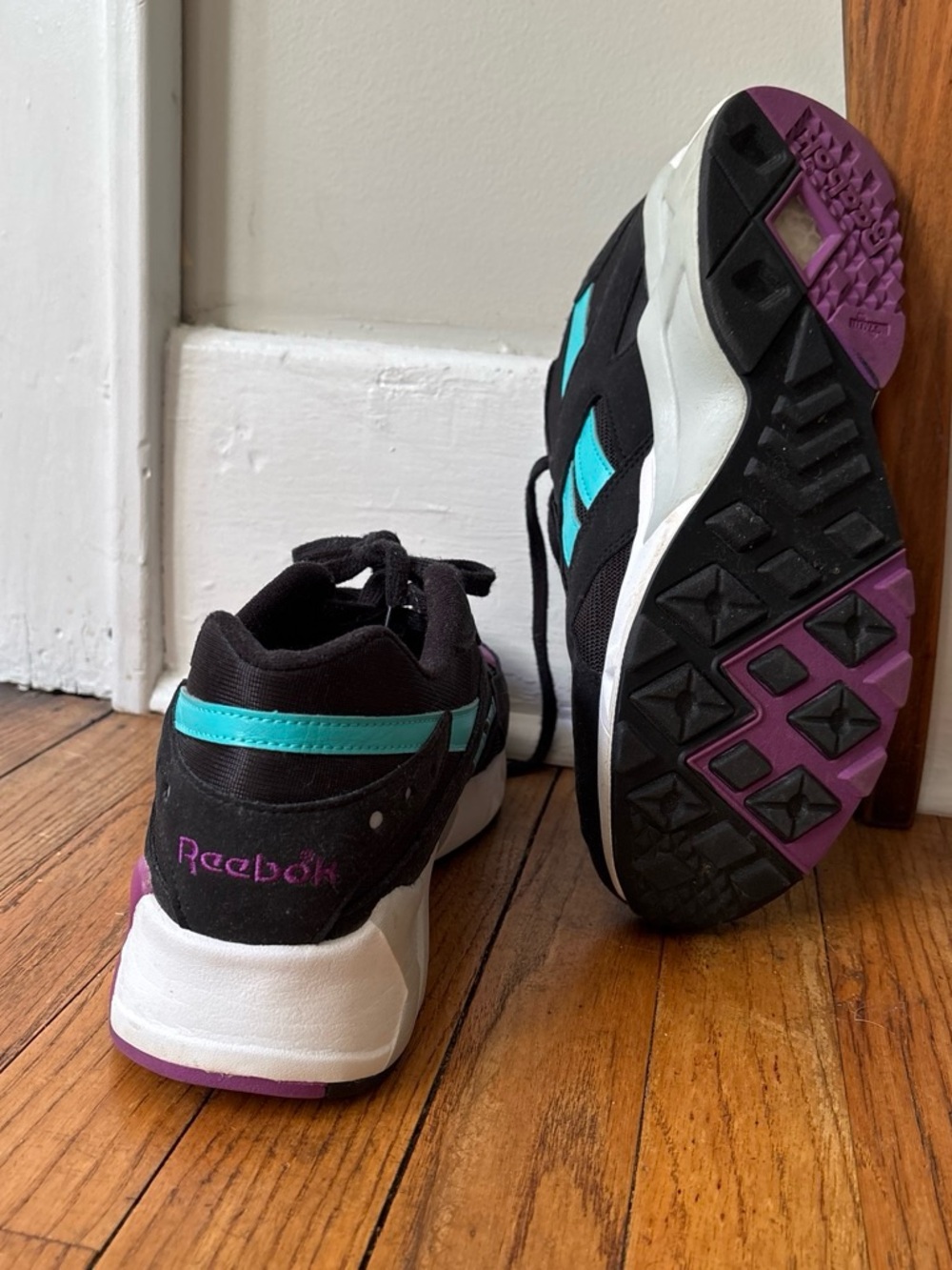 Reebok Black Teal Purple Running Shoes